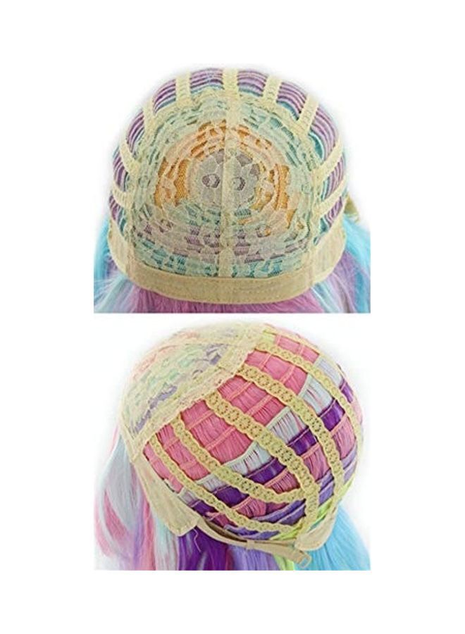 NIBEMINENT Long Wavy Cosplay Adjustable Wig With Cap Purple/Pink/Blue 27inch - Image 3