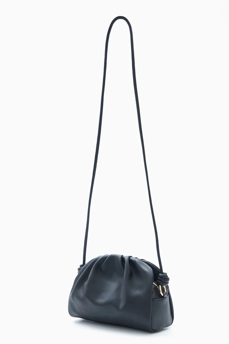 Wecre8 Black Ruched Shoulder Bag by WECRE8