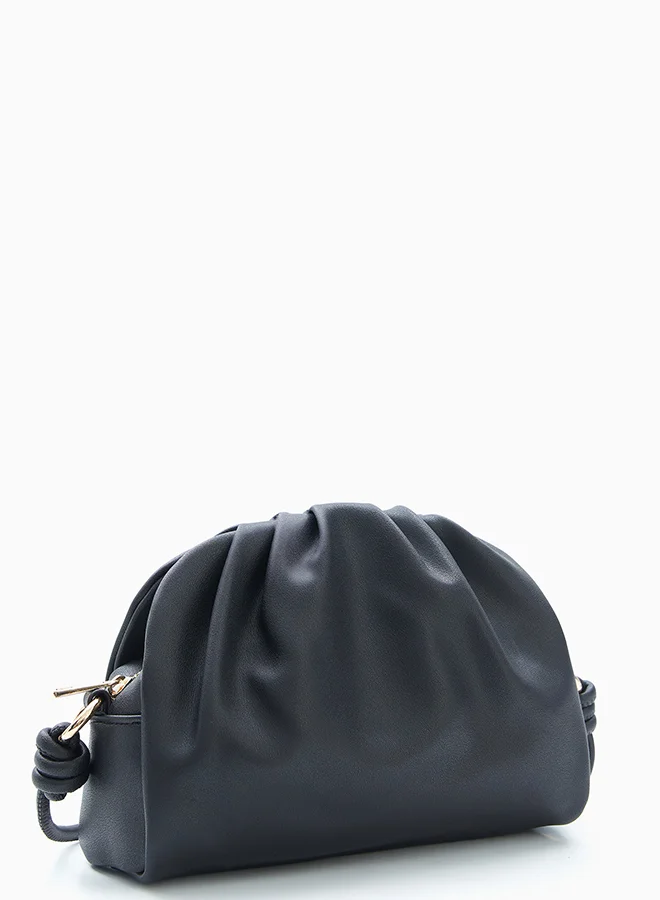 Wecre8 Black Ruched Shoulder Bag