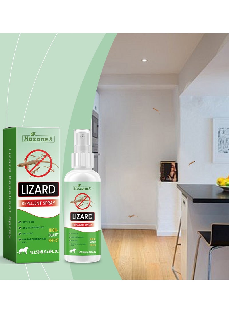HOZONEX بخاخ طارد السحالي الطبيعي 50 مل - مكافحة الجيكو والآفات مع تركيبة طويلة الأمد | آمن وغير سام للمنزل/المطبخ | طارد متعدد الحشرات (العناكب، الصراصير، النمل) وتطبيق سهل لبخاخ طارد الجيكو وقاتل السحالي والزواحف - Image 3