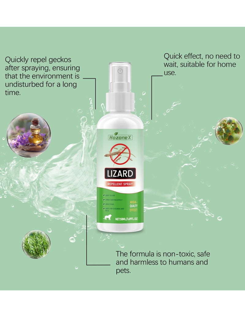 HOZONEX بخاخ طارد السحالي الطبيعي 50 مل - مكافحة الجيكو والآفات مع تركيبة طويلة الأمد | آمن وغير سام للمنزل/المطبخ | طارد متعدد الحشرات (العناكب، الصراصير، النمل) وتطبيق سهل لبخاخ طارد الجيكو وقاتل السحالي والزواحف - Image 4