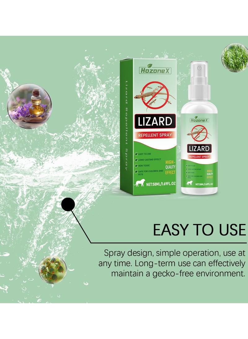 HOZONEX بخاخ طارد السحالي الطبيعي 50 مل - مكافحة الجيكو والآفات مع تركيبة طويلة الأمد | آمن وغير سام للمنزل/المطبخ | طارد متعدد الحشرات (العناكب، الصراصير، النمل) وتطبيق سهل لبخاخ طارد الجيكو وقاتل السحالي والزواحف - Image 5