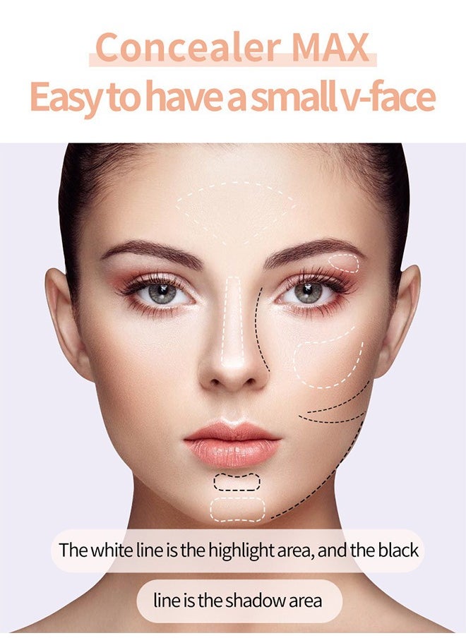 QIC - Dual-End Highlighter Makeup Stick Contour Stick, Cream Contour Bronzer Sticks, Waterproof Face Concealer Pen for Body Face Brighten Facial Shade, Create 3D Makeup - Image 1