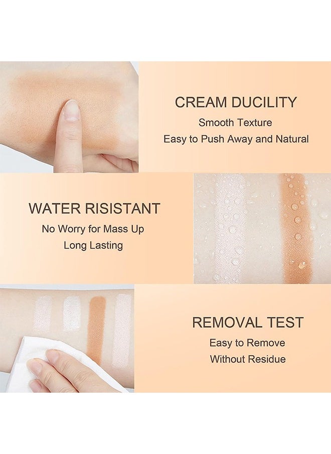 QIC - Dual-End Highlighter Makeup Stick Contour Stick, Cream Contour Bronzer Sticks, Waterproof Face Concealer Pen for Body Face Brighten Facial Shade, Create 3D Makeup - Image 1
