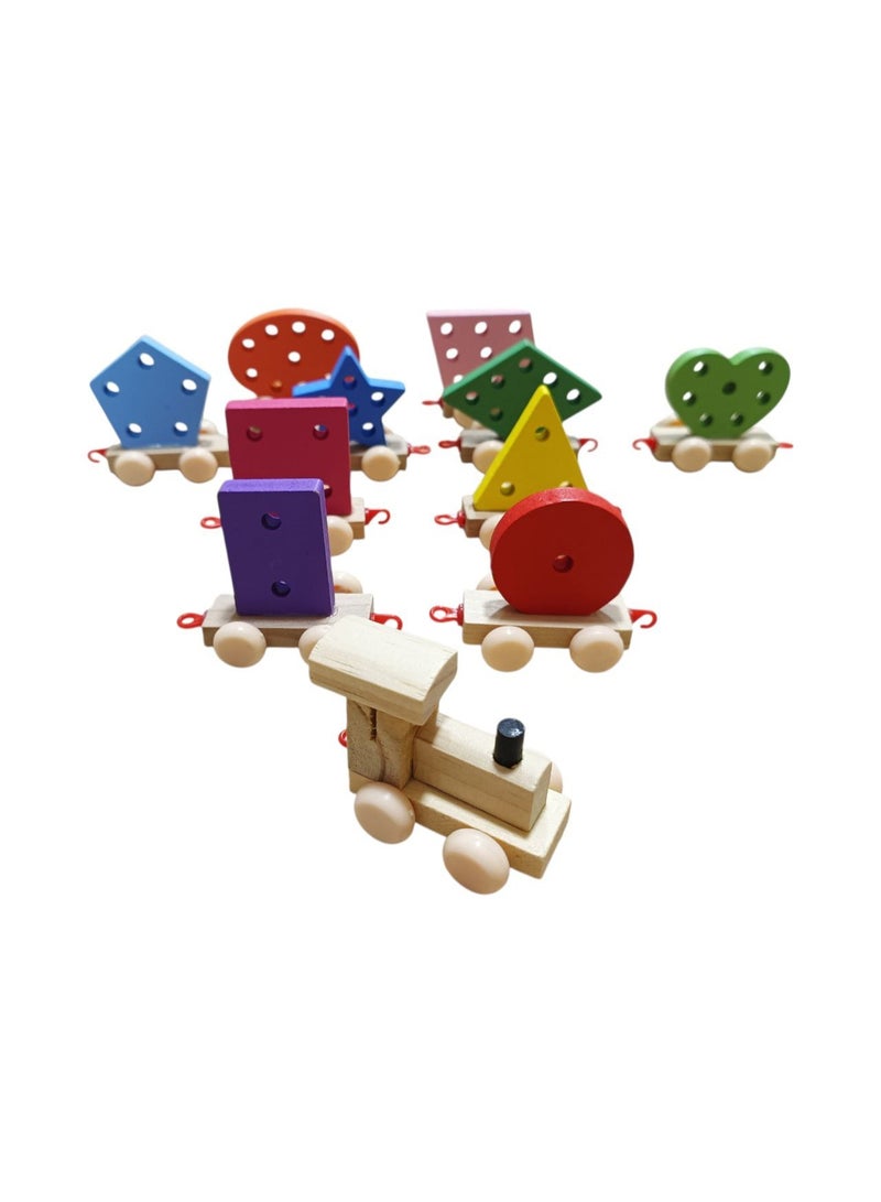 wooden shape train toy for children. - Image 5