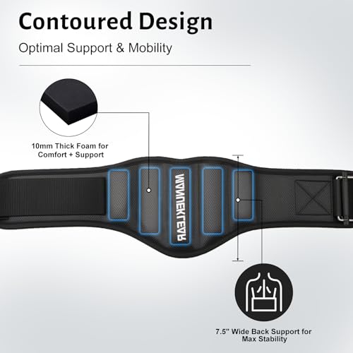 M MANUEKLEAR MANUEKLEAR Gym Weight Lifting Belt Weight Lifting Workout Weightlifting Powerlifting Belt for Men Women - 7.5inch - Bodybuilding Fitness Back Support for Cross Training, Squats, Lunges - Image 3