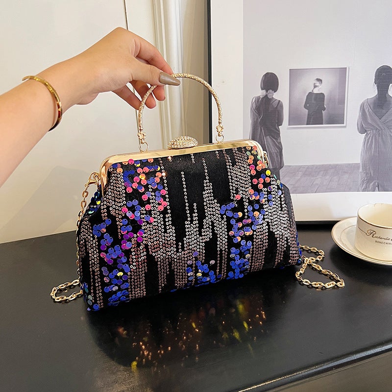Sequined Women'S Bag Evening Bag 2023 New Hard Handle Handbag Korean Fashion All-Match Shoulder Messenger Bag - Image 5