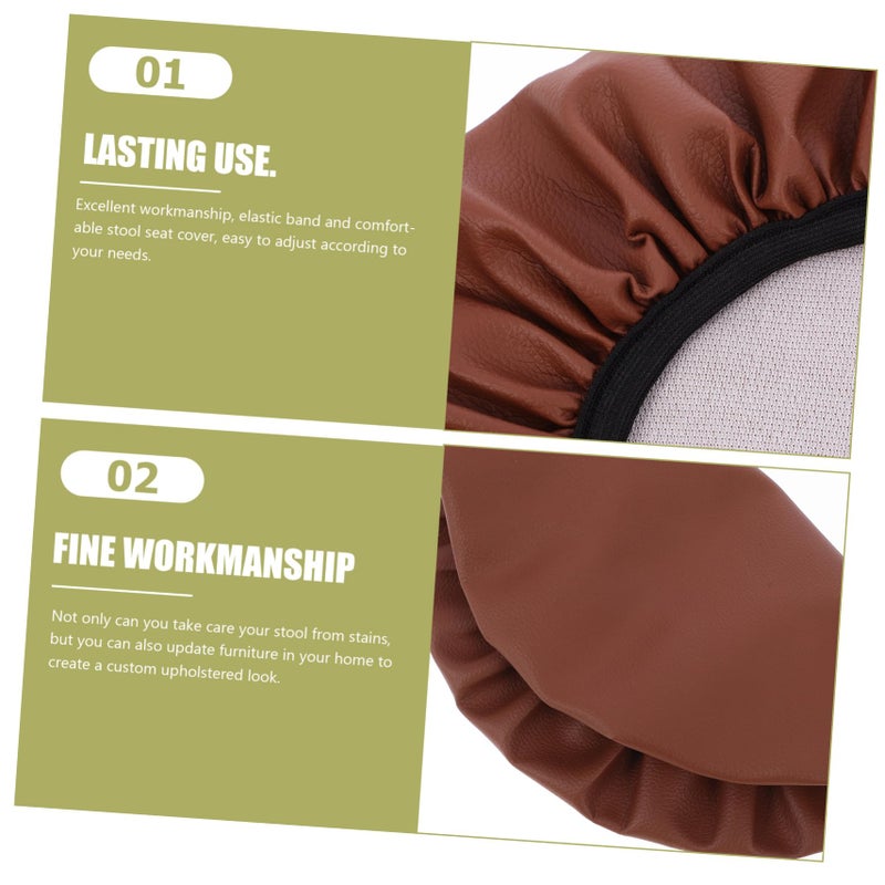 Brown Round Bar Stool Covers Outdoor Furniture Seat Protector - Image 4
