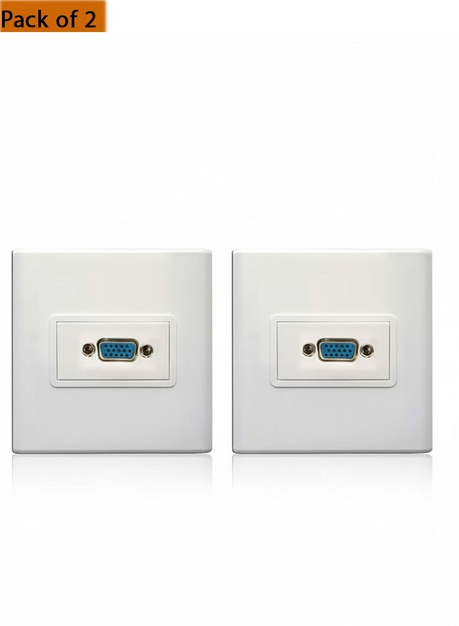 تايمي عبوة من 2 غطاء لوحة الحائط لمعلومات منفذ وحدة VGA مع مقبس لوحة الحائط للوحدة - Image 1