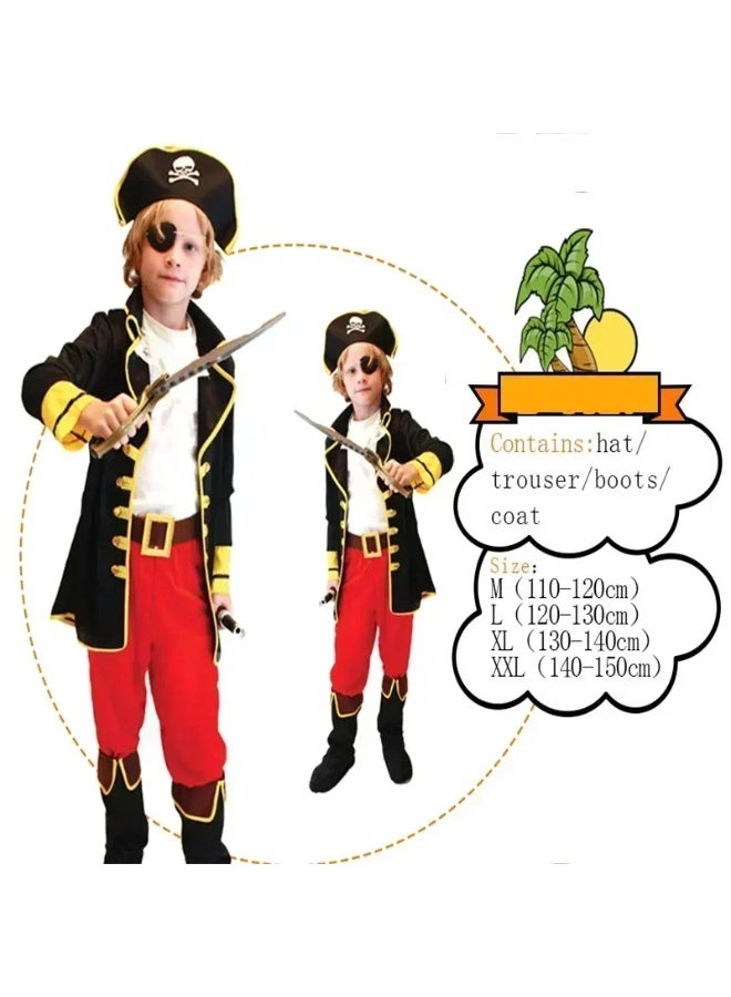 NIBEMINENT Children's pirate costume performance costumes Caribbean Pirates Captain Jack costume role-playing party