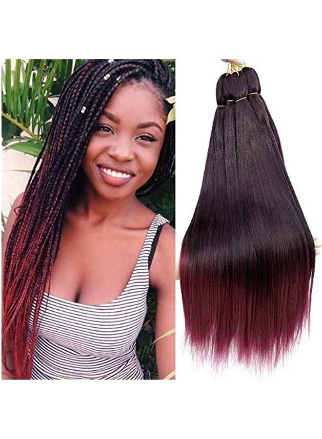 نيبمينينت 8Pieces/Lot 24Inch Pre Stretched Braiding Hair Long Ombre Crochet Human For Braids Or Twist Itchy Free Yaki Multicolor 24inch
