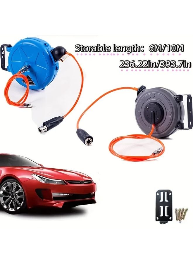 أزرق 236 بوصة بكرة خرطوم هواء قابلة للسحب حائطية موصل سريع لضاغط الهواء - Image 3