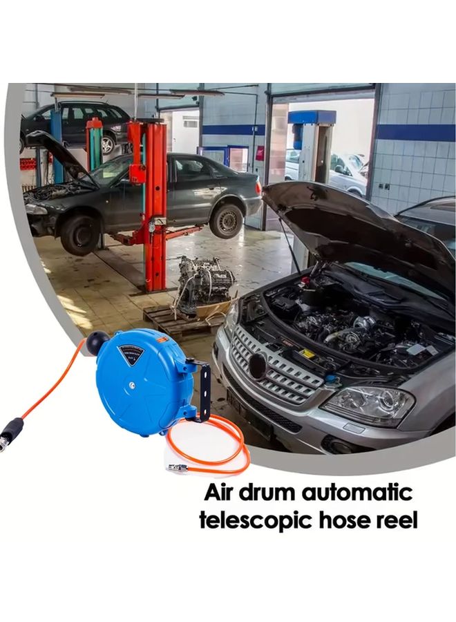 أزرق 236 بوصة بكرة خرطوم هواء قابلة للسحب حائطية موصل سريع لضاغط الهواء - Image 2