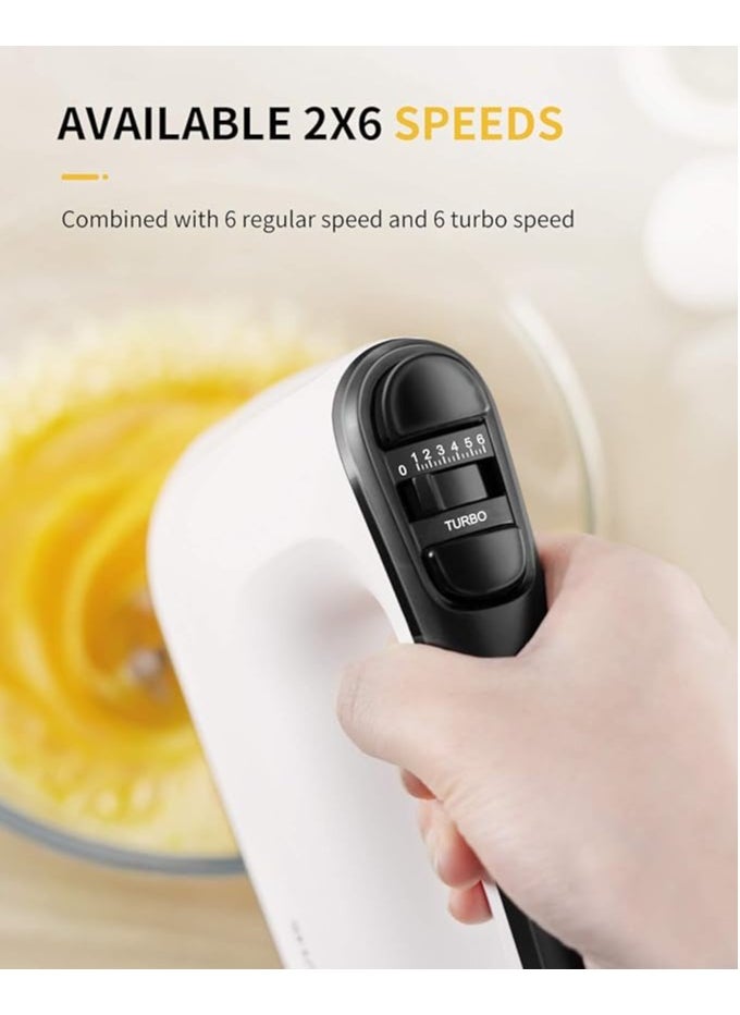 SHARDOR - SHARDOR 400W 6 Speed Turbo Hand Mixer with Snap -On Storage Case for Kitchen - Image 1