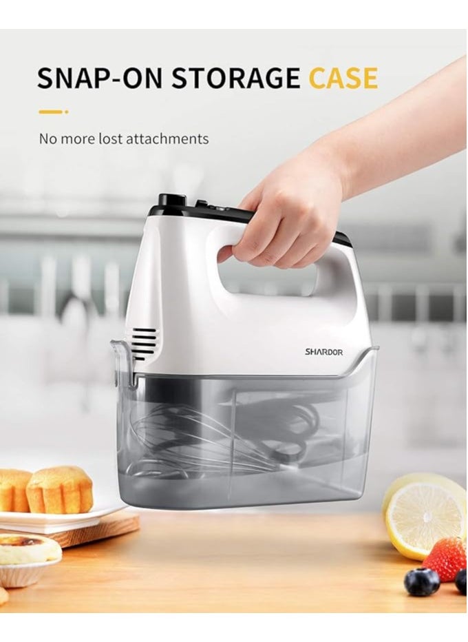 SHARDOR - SHARDOR 400W 6 Speed Turbo Hand Mixer with Snap -On Storage Case for Kitchen - Image 1
