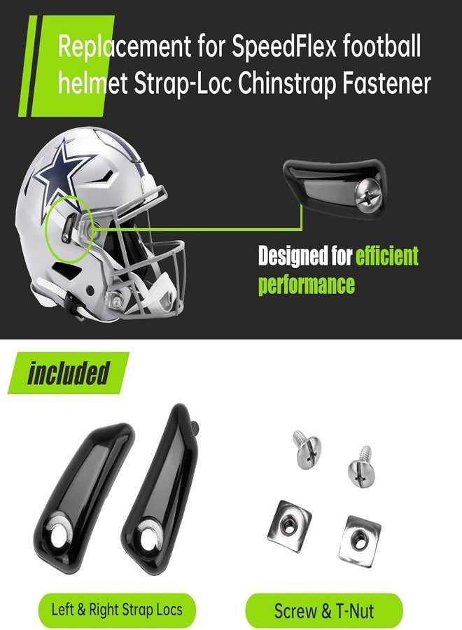 ArrogantF Football Helmet Thumb Screws and Chinstrap w/Screws and T-Nuts Compatible with Riddell SpeedFlex, Keep for Speedflex Youth Football Helmet Chinstrap Stabilization System to Reduce Head Injury 2 Pack - Image 3