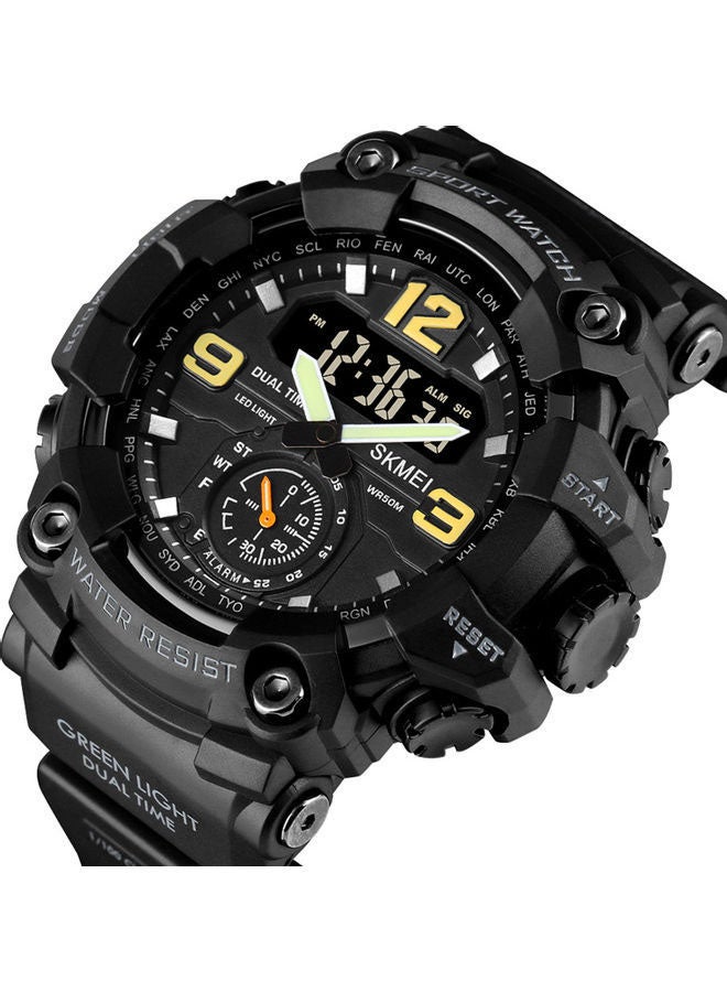 Men's Analog Digital Waterproof And Sport Wrist Watch - 56 mm - Black - Image 1