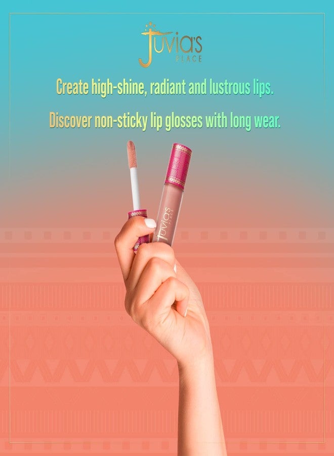 Juvia's Place لمسة جوبيا لامع شفاه طويل الأمد ريفليكت بارلي ذير، غير لزج، لامع بشكل رائع، 16 أونصة، بيج محايد فاتح، ناعم وكريمي - Image 5