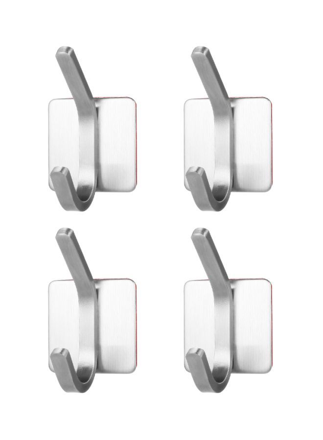 Loquat 4-Piece Wall-mounted Hook Silver - Image 1