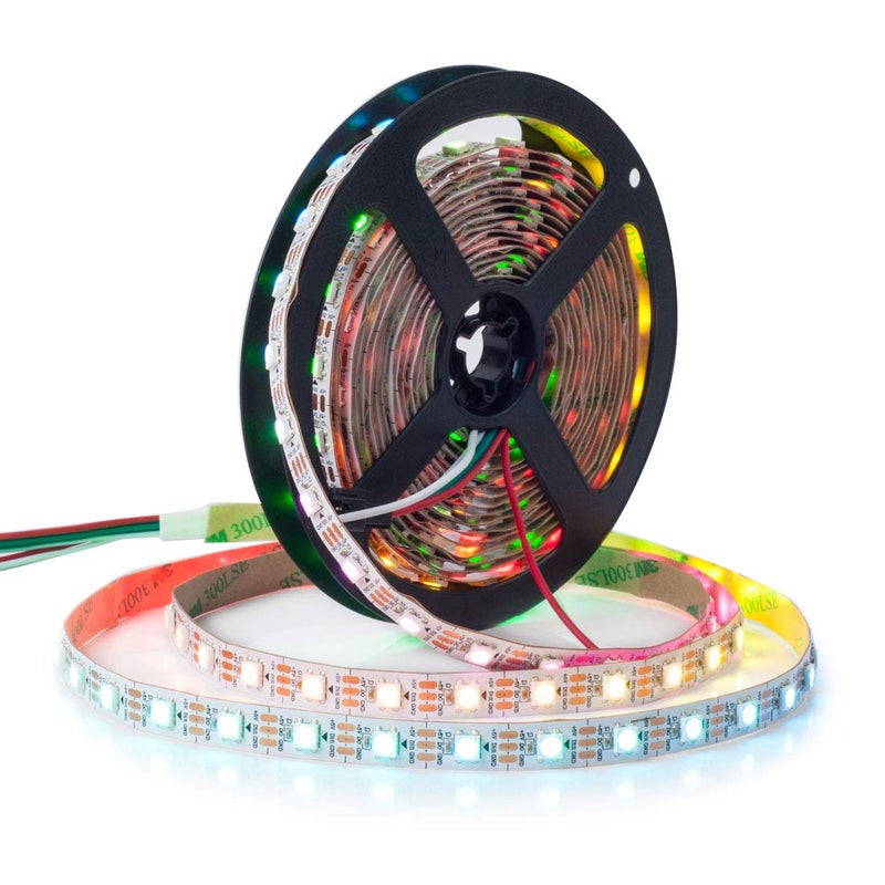 BTF-LIGHTING WS2812B RGB ECO LED Strip, Chasing Effects 5050SMD Individually Addressable 16.4FT 60Pixel/m 300Pixels Flexible Dream Color IP30 for Bedroom DIY Project DC5V(No Adapter or Controller) - Image 1