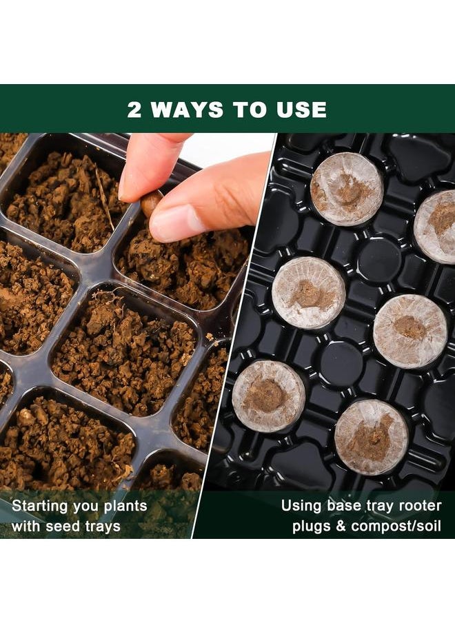 yongsheng Seedling Starter Trays,Seed Starter Tray Seed Starter Kit with Humidity Adjustable Dome,Plant Germination Trays and Plant Starter (Black)  - Image 4