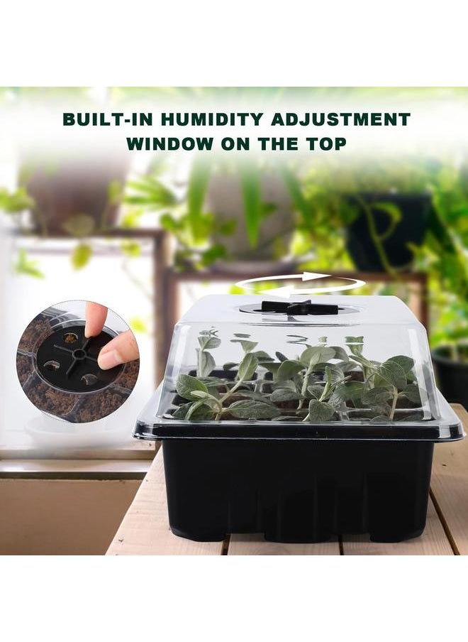 yongsheng Seedling Starter Trays,Seed Starter Tray Seed Starter Kit with Humidity Adjustable Dome,Plant Germination Trays and Plant Starter (Black)  - Image 3