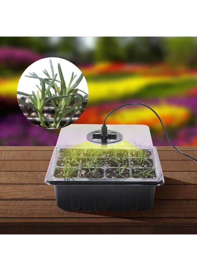 yongsheng Seedling Starter Trays,Seed Starter Tray Seed Starter Kit with Humidity Adjustable Dome,Plant Germination Trays and Plant Starter (Black)  - Image 2