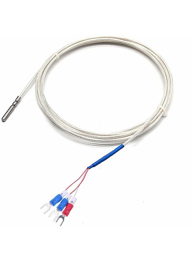 Jaybva RTD Pt100 Temperature Sensor Probe, Waterproof Stainless Steel Thermistor Three Wire High Precise Accuracy Range:-50 to 200 2m Wire - Image 1