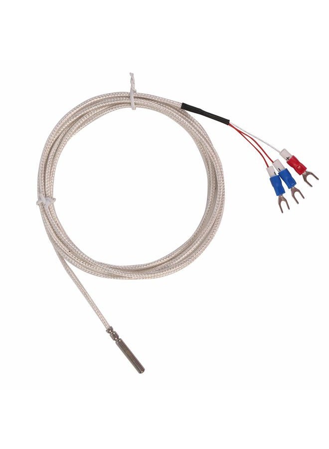 Jaybva RTD Pt100 Temperature Sensor Probe, Waterproof Stainless Steel Thermistor Three Wire High Precise Accuracy Range:-50 to 200 2m Wire - Image 2