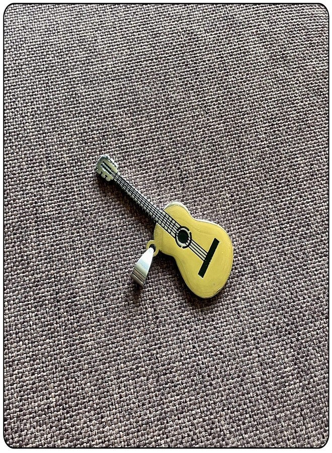 Fusamk Punk Rock Music Stainless Steel Guitar Pendant Necklace(Gold) - Image 4