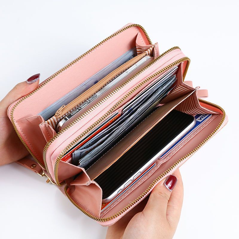 Multifunctional Solid Color PU Leather Wallet, RFID Blocking Design Portable Daily Storage Purse for Cards Cash Coin Business Use - Image 2