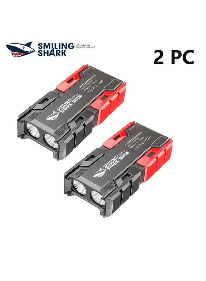 SD 0712A 2PC Rechargeable Work Light Flashlight Super Bright LED Torch With Power Bank - Image 2