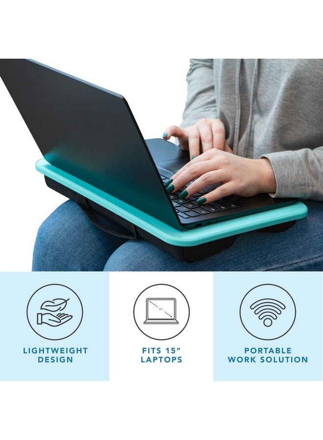 LAPGEAR Compact Lap Desk - Aqua Sky - Fits up to 15 Inch Laptops - Style No. 43109 - Image 2