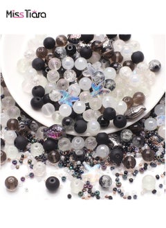 MissTiara 5 Pack 8MM DIY Glass Beads with millet beads and 14MM Starfish Shaped Beads Kit Mixed Colors For Jewelry Bracelet Necklace And Art Craft  - Image 1