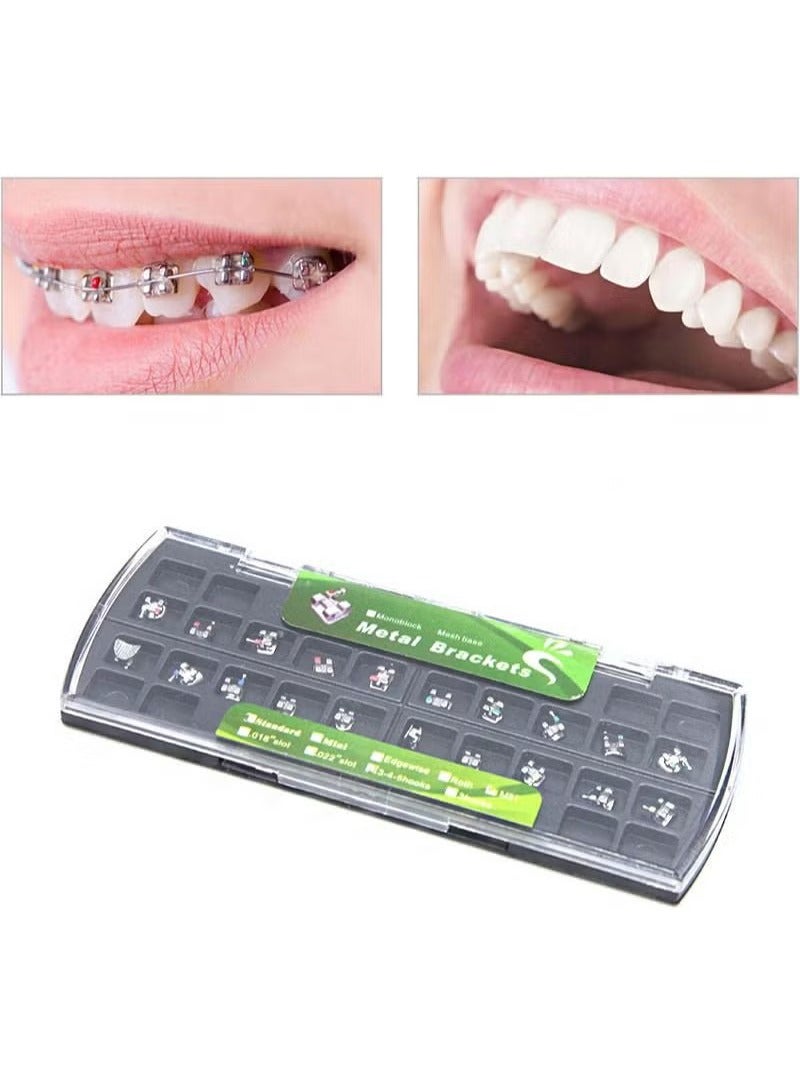 OMEVE 20 pieces, orthodontic brackets, metal brackets, mini straight wire brackets, without hook, Mini MBT 022 Slot No Hook  - Image 1