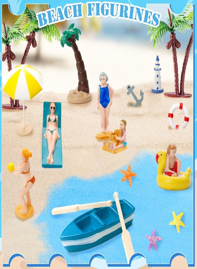 Warmtree 22PCS Beach Mini House Decoration Ocean Diorama Kit for DIY Beach Pool Cake Decorations Miniature Garden Summer Beach Swimming Party Favor Supplies - Image 4
