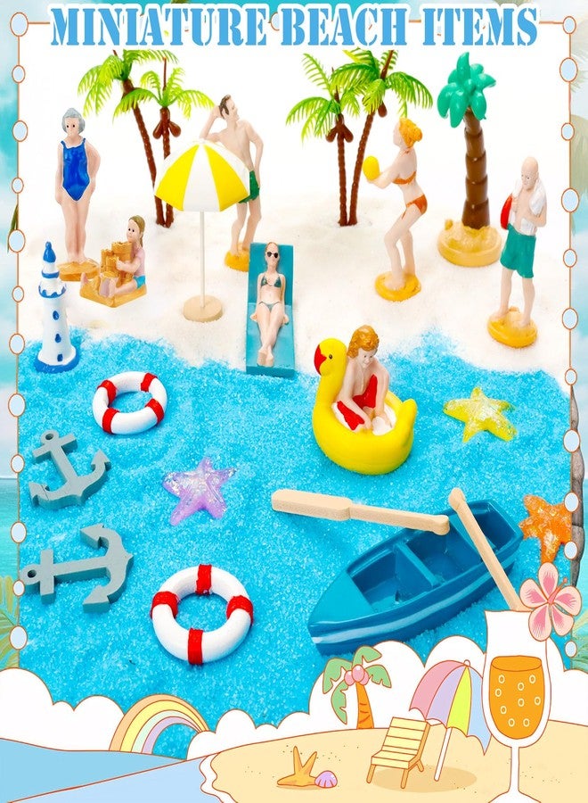 Warmtree 22PCS Beach Mini House Decoration Ocean Diorama Kit for DIY Beach Pool Cake Decorations Miniature Garden Summer Beach Swimming Party Favor Supplies - Image 5