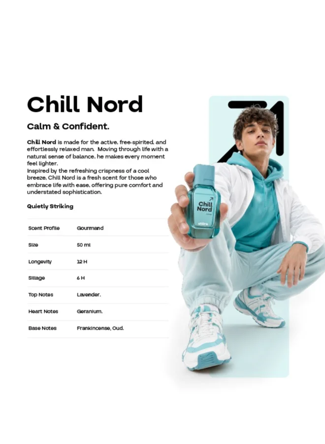 Stera Perfume CHILL NORD Perfume For Men | Eau De Parfum - 50ml | Long Lasting Gourmand Scent | Premium Quality Travel Size Men's Fragrance