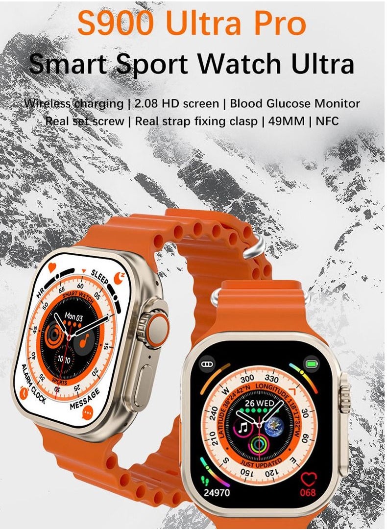 SAB - S900 ULTRA PRO Smart Watch Series 8 With Full Screen Works With the Android And IOS System Quick Response Wireless Charging And Supports NFC - Image 1
