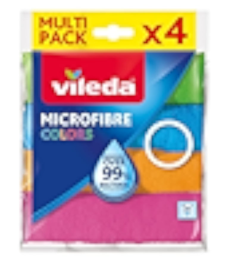 Vileda Microfibre Pack of 4 Dish Cloths