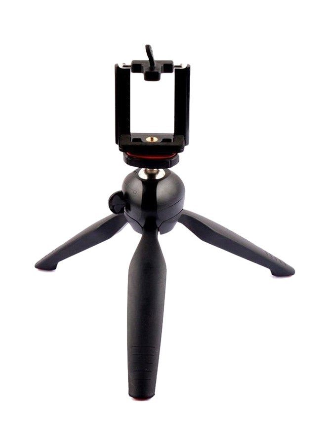 Mini Tripod With Phone Holder Clip Black