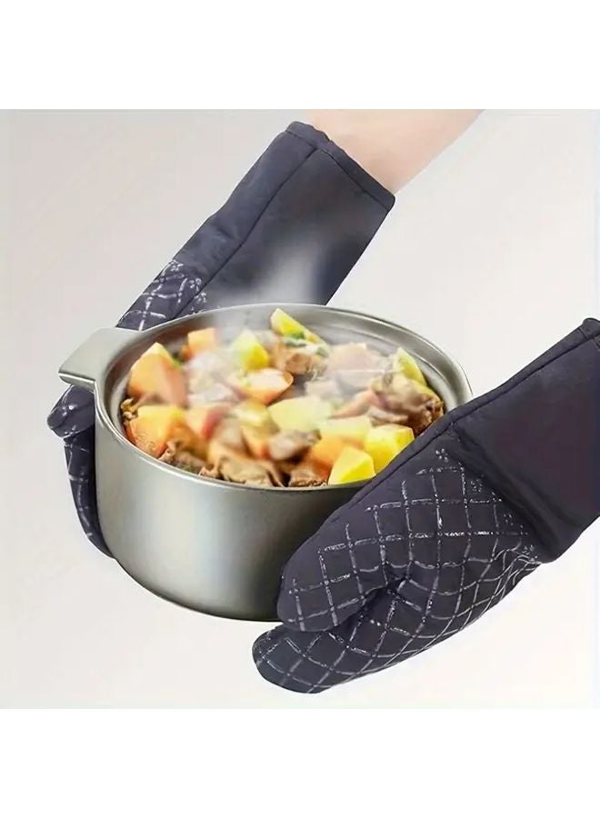 1 Set Premium Non Slip Oven Mitts Thick Heat Resistant Thermally Insulated - Image 3