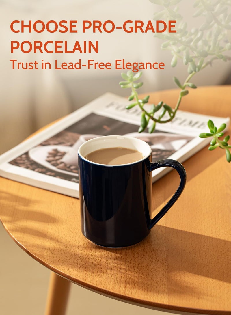 Sweese Coffee Mug, Porcelain 11 Oz Coffee Mugs Set of 6, Ceramic Coffee Cups with Handle for Coffee, Tea, Cocoa and Mulled Drinks - Multicolor, Cool Assorted Colors - Image 4