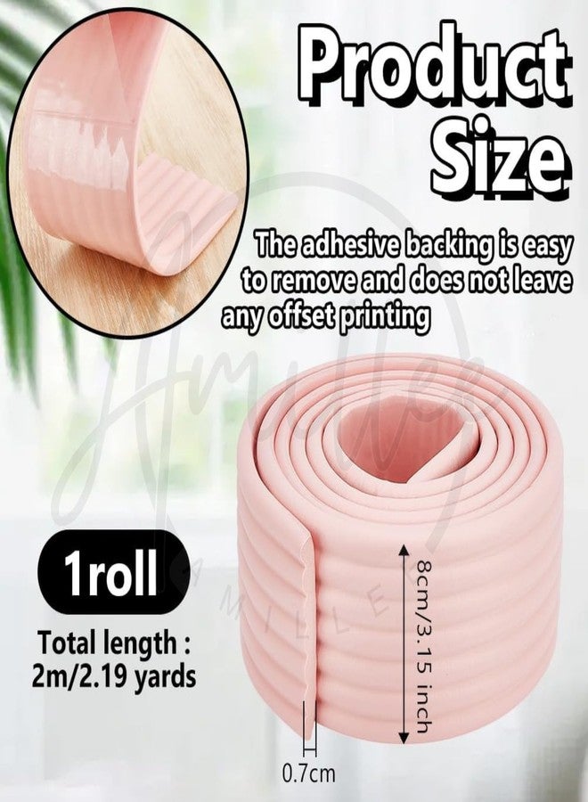 Amillee Baby Proofing Flat Edge Protector - 2 Meter Safety Strip, Furniture Adjustable Dense Edge Guard for Kids Safety, High Shock Absorbent Edges Protector, Baby Safety Products (Pink) - Image 2