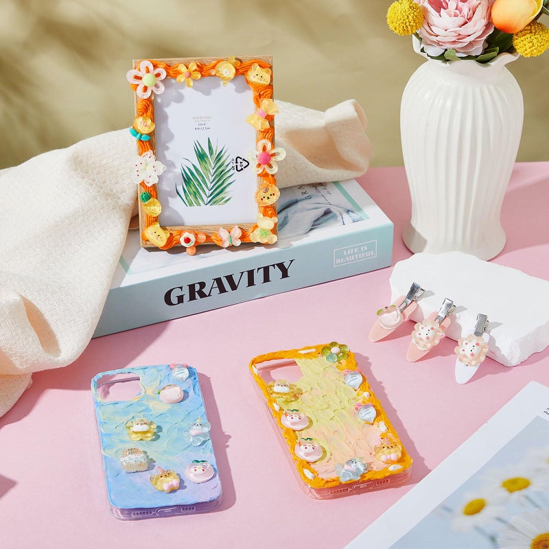 Lineshading 12 Set DIY Phone Case Kit Whipped Cream Glue Kit Include 12 Simulation Cream Glue 15ml with Nozzle 2 Pack Theme Decorations 2 Pack Decorating Accessories for Craft Birthday Gift (Lovely) - Image 5