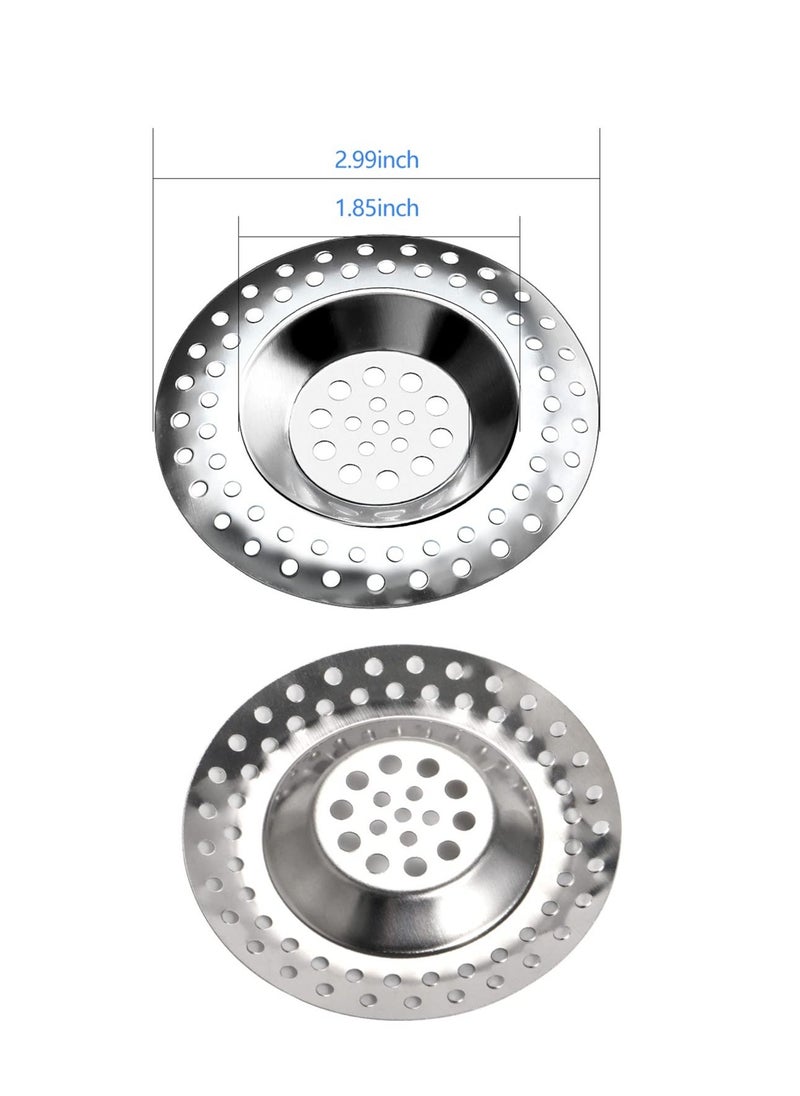 Kitchen Sink Strainer, 8PCS Stainless Steel Sink Drain Plug Filter, Shower Drain Cover Drain Protector Drain Filter Shower Plug Hole Cover for Kitchen Bathroom (2.99 Inch)  - Image 3