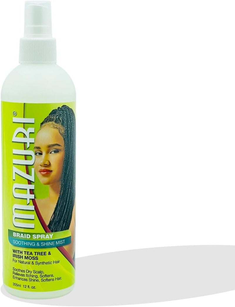 Mazuri Braid Spray Soothing Shine Mist 355 ml with Tea Tree Irish Moss