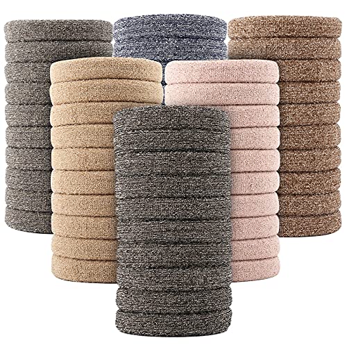 BAOLI 60PCS Large Hair Ponytail Holders, Large Seamless Hair ties bands, Cotton Hair Bands - Image 1