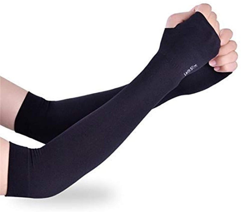 NESVIB 3 Pairs Biker/Sports Full Arm Fingerless Sleeves Gloves for UV, Dust, Summer, Sun Protection for men and Women - Image 1