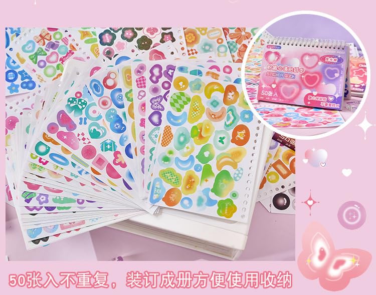 Samvardhan Kawaii Stickers Book – 50 Sheets/4000 Stickers, Cartoon Theme Sticker for Girls, Cute Washi Sticker for Project, Japanese Style Decorative Sticker, Self-Adhesive (Pink Mood (E)) - Image 5